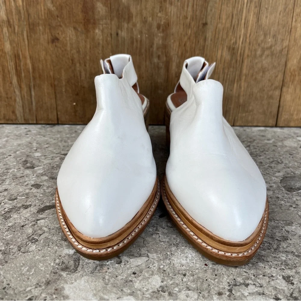 RARE Jeffrey Campbell Ibiza
Hildalgo White Leather Slingback Heels Mules Size 11 - Picture 4 of 14